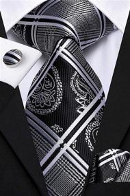 img 2 attached to 👔 Hi Tie Purple Necktie Pocket Cufflinks: Stylish Men's Accessories for a Dapper Look