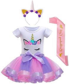 img 4 attached to 🦄 Adorable Unicorn Birthday Outfit with Headband