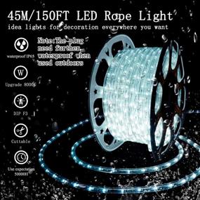 img 3 attached to SURNIE LED Rope Lights Outdoor Waterproof 150ft - Daylight White, Cuttable, Connectable - UL Certified for Home Deck Patio, Indoor Outdoor Decoration