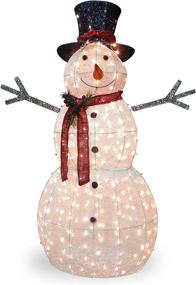 img 4 attached to 5 Foot Crystal Snowman Artificial Christmas Décor with Pre-Strung White LED Lights and Ground Stakes - National Tree Company