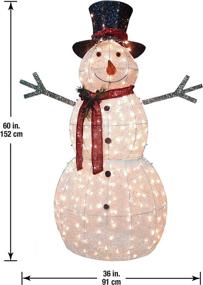 img 2 attached to 5 Foot Crystal Snowman Artificial Christmas Décor with Pre-Strung White LED Lights and Ground Stakes - National Tree Company