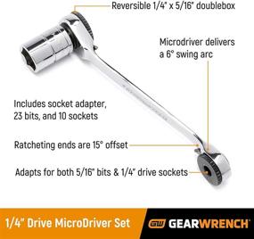 img 2 attached to GEARWRENCH 35 Piece 1/4 Inch Drive MicroDriver Set - The Ultimate Toolkit for Precise Projects