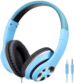 img 4 attached to 🎧 AUSDOM Lightweight Over-Ear Wired HiFi Stereo Headphones - Blue | Comfortable Leather Earphones with Built-in Mic for Immersive Sound Experience