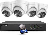 enhanced annke h.265+ security camera system: pir, 4pcs 5mp wired ip67 waterproof cctv outdoor cameras 🎥 with motion sensing warning light, 8ch expandable 5mp lite video dvr recorder - 2tb hard drive included logo