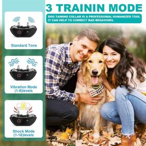 img 3 attached to 🐶 zhyUS Waterproof Dog Training Collar - Beep, Vibration, and Shock Modes, Remote Control with 1000ft Range - Ideal for Small, Medium, or Large Dogs