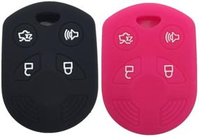 img 2 attached to Ezzy Auto Red 4 Buttons Silicone Rubber Key Fob Case Key Cover Key Jacket Skin Protector Fit For Expedition