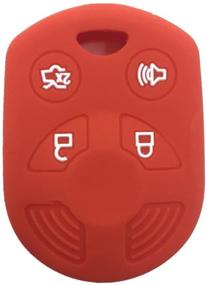 img 3 attached to Ezzy Auto Red 4 Buttons Silicone Rubber Key Fob Case Key Cover Key Jacket Skin Protector Fit For Expedition