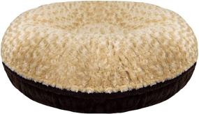 img 2 attached to 🐶 BESSIE AND BARNIE Signature Bagel Pet Bed - Extra Plush Faux Fur Camel Rose/Godiva Brown (Various Sizes)