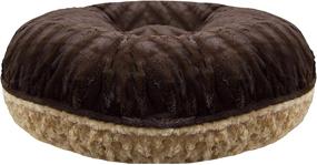 img 3 attached to 🐶 BESSIE AND BARNIE Signature Bagel Pet Bed - Extra Plush Faux Fur Camel Rose/Godiva Brown (Various Sizes)