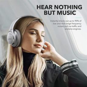 img 3 attached to 🎧 Наушники Bluetooth Soundcore от Anker Life Q20 в праздничном исполнении: гибридное активное шумоподавление, Hi-Res аудио, 40 часов воспроизведения, глубокие басы - идеальные беспроводные наушники с закрытой конструкцией для путешествий и работы, в комплекте с чехлом для путешествий!