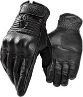 inbike comfortable motorcycle gloves: genuine perforated leather, breathable, and hard knuckle protection for road racing logo