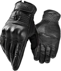 img 4 attached to INBIKE Comfortable Motorcycle Gloves: Genuine Perforated Leather, Breathable, and Hard Knuckle Protection for Road Racing