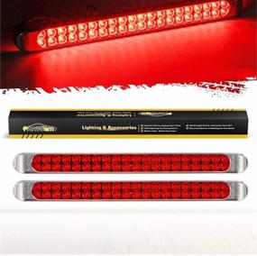 img 4 attached to 🚦 Waterproof 17" Inch High Power 40 LED Red Utility Trailer Truck RV Stop Tail Turn 3rd Brake Marker Identification Light Bar w/Chrome Bezel (Pack of 2)