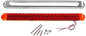 img 1 attached to 🚦 Waterproof 17" Inch High Power 40 LED Red Utility Trailer Truck RV Stop Tail Turn 3rd Brake Marker Identification Light Bar w/Chrome Bezel (Pack of 2)