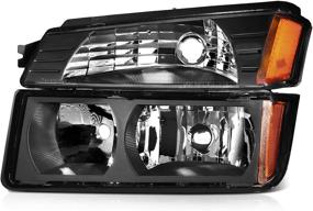 img 3 attached to LSAILON 4pcs 2002-2006 Chevy Avalanche Body Cladding Headlights Assembly Replacement - Amber Corner Headlamps (Driver & Passenger Side)
