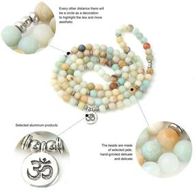 img 2 attached to GVUSMIL 8mm 108 Mala Beads Wrap Bracelet Necklace - Yoga Charm Bracelet with Natural Gemstones for Women and Men