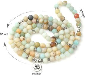 img 1 attached to GVUSMIL 8mm 108 Mala Beads Wrap Bracelet Necklace - Yoga Charm Bracelet with Natural Gemstones for Women and Men