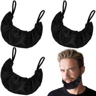 🧔 adjustable facial hair apron guard bonnet - 3-piece beard bandana beard covers bedtime bib cap for men (black) logo