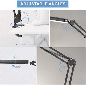 img 2 attached to Versatile LED Desk Lamp: Swing Arm with Clamp, Adjustable Eye-Care Light, 3 Color Modes, 10-Level Dimmer - Ideal for Home Office, Study, Reading, Dorms, Studios