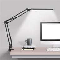 versatile led desk lamp: swing arm with clamp, adjustable eye-care light, 3 color modes, 10-level dimmer - ideal for home office, study, reading, dorms, studios логотип