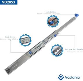 img 3 attached to 🔒 VADANIA Heavy Duty Drawer Slides with Lock, 22 Inch, VD2053, Full Extension Ball Bearing, 1-Pair - Enhanced SEO