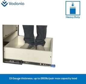 img 1 attached to 🔒 VADANIA Heavy Duty Drawer Slides with Lock, 22 Inch, VD2053, Full Extension Ball Bearing, 1-Pair - Enhanced SEO