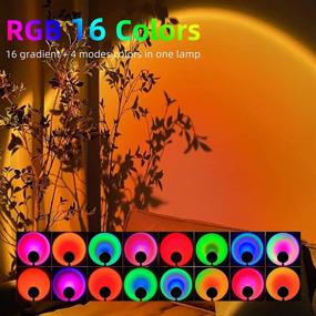 img 3 attached to 🌅 Sunset Lamp Projection LED Light - 180° Rotation Projector, Rainbow Night Light with USB Port, RGB 16 Color Changing, Remote Control - Ideal Decor for TikTok Aesthetic Room, Bedroom, Party