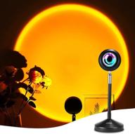 🌅 sunset lamp projection led light - 180° rotation projector, rainbow night light with usb port, rgb 16 color changing, remote control - ideal decor for tiktok aesthetic room, bedroom, party логотип