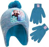 disney kids winter accessories set - elsa and anna 👸 baby beanie, gloves, and mittens for boys and girls ages 4-7 logo