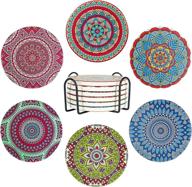 ginoya mandala coasters absorbent ceramic logo