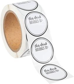 img 1 attached to 🍾 Juvale Drink Markers - 500-Pack Drink Stickers, Personalized Drink Labels, Ideal for Drink Party, Wedding, Bridal Shower, Birthday Party Supplies, Cup Marker Sticker Roll, 2 inches Diameter