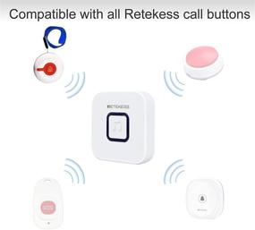 img 1 attached to 🔔 Retekess TD108 Wireless Caregiver Pager with Nurse Alert Button, Show Call Time, Vibration, 52 Music Options, 1 Plugin Receiver, and 1 Alert Call Button for Elderly and Patients