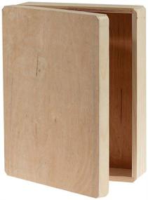 img 4 attached to 📦 Darice 9157-69 Незаконченная деревянная коробка: натуральная, 3,4 x 9,2 x 12 дюймов - Идеально подходит для рукоделия и декора дома.