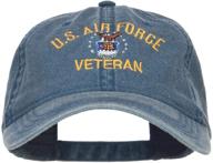 e4hats.com washed cap: premium embroidered us air force veteran military hat logo