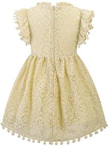 img 1 attached to Csbks Toddler Girls Pompom Lace Floral Retro Swing Party Dress - Cute & Elegant