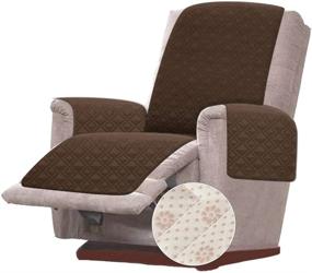 img 4 attached to 🪑 RHF Anti-Slip Oversized Recliner Cover for Leather Sofa & Recliner - Chocolate, Slipcovers for Recliner Chair: Rose Home Fashion