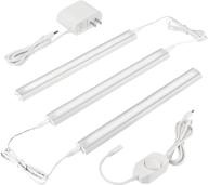 asoko dimmable led under cabinet lighting: cool white 6000k, 3 pcs 12 inch linkable led counter light bar plug in, ul listed plug for kitchen shelf логотип