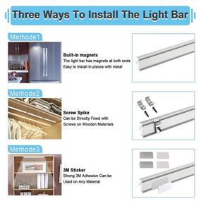 img 2 attached to ASOKO Dimmable LED Under Cabinet Lighting: Cool White 6000K, 3 Pcs 12 Inch Linkable Led Counter Light Bar Plug in, UL Listed Plug for Kitchen Shelf