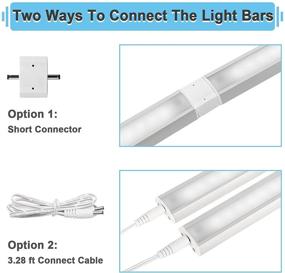 img 1 attached to ASOKO Dimmable LED Under Cabinet Lighting: Cool White 6000K, 3 Pcs 12 Inch Linkable Led Counter Light Bar Plug in, UL Listed Plug for Kitchen Shelf