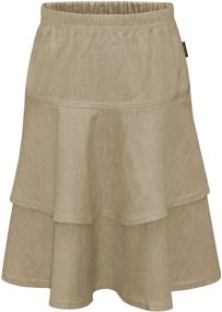 img 3 attached to Baby'O Girl's Kids Lightweight 2 Layered Denim Jeans Knee Length Skirt: Trendy and Comfortable for Ages 4-18