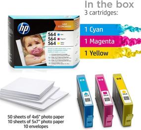 img 2 attached to 🖨️ HP 564 Ink Cartridges with Assorted Photo Paper - Cyan, Magenta, Yellow for HP DeskJet & OfficeJet Printers