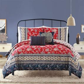 img 4 attached to 🛏️ Red Indigo Bazaar Marbella Comforter Set in King Size