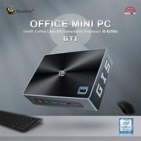 img 3 attached to 💻 Beelink GTI8 Mini PC Desktop Computer for Gaming and Office with Intel 8th gen i5-8259U, Turbo up to 3.8Ghz, 4C8T, Windows 10 Pro, Graphics 655, 8GB DDR4, 256GB HDD SSD, Three Display Support, Dual MIC, Wake On LAN, WiFi 6, Fingerprint Unlock