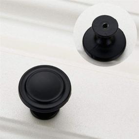 img 1 attached to 🔘 Kalolary 6 Pack Black Round Knob - Premium Single Hole Drawer Handles for Kitchen Cabinets