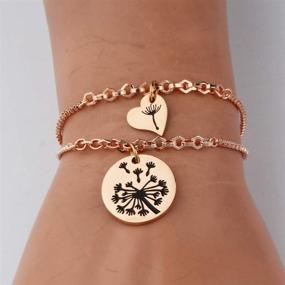 img 2 attached to 🌼 CENWA Dandelion Mother Daughter Bracelet Set - Mother Daughter Jewelry Gift with Dandelion Bracelets (Set of 2/3/4)