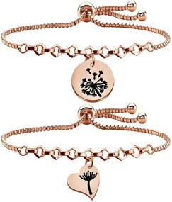 img 4 attached to 🌼 CENWA Dandelion Mother Daughter Bracelet Set - Mother Daughter Jewelry Gift with Dandelion Bracelets (Set of 2/3/4)