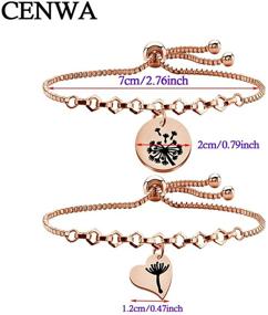 img 3 attached to 🌼 CENWA Dandelion Mother Daughter Bracelet Set - Mother Daughter Jewelry Gift with Dandelion Bracelets (Set of 2/3/4)