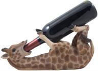 🦒 exquisite giraffe wine bottle holder: enhance your décor with african jungle safari sculptures and figurines, wildlife animal wine racks and stand gifts logo