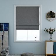 🪟 washable cordless roman shades: double tone color jacquard textured window blinds - 29"w × 64"l ash grey logo