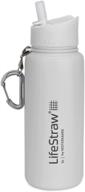 lifestraw go stainless steel water filter bottle with 2-stage integrated filter straw logo